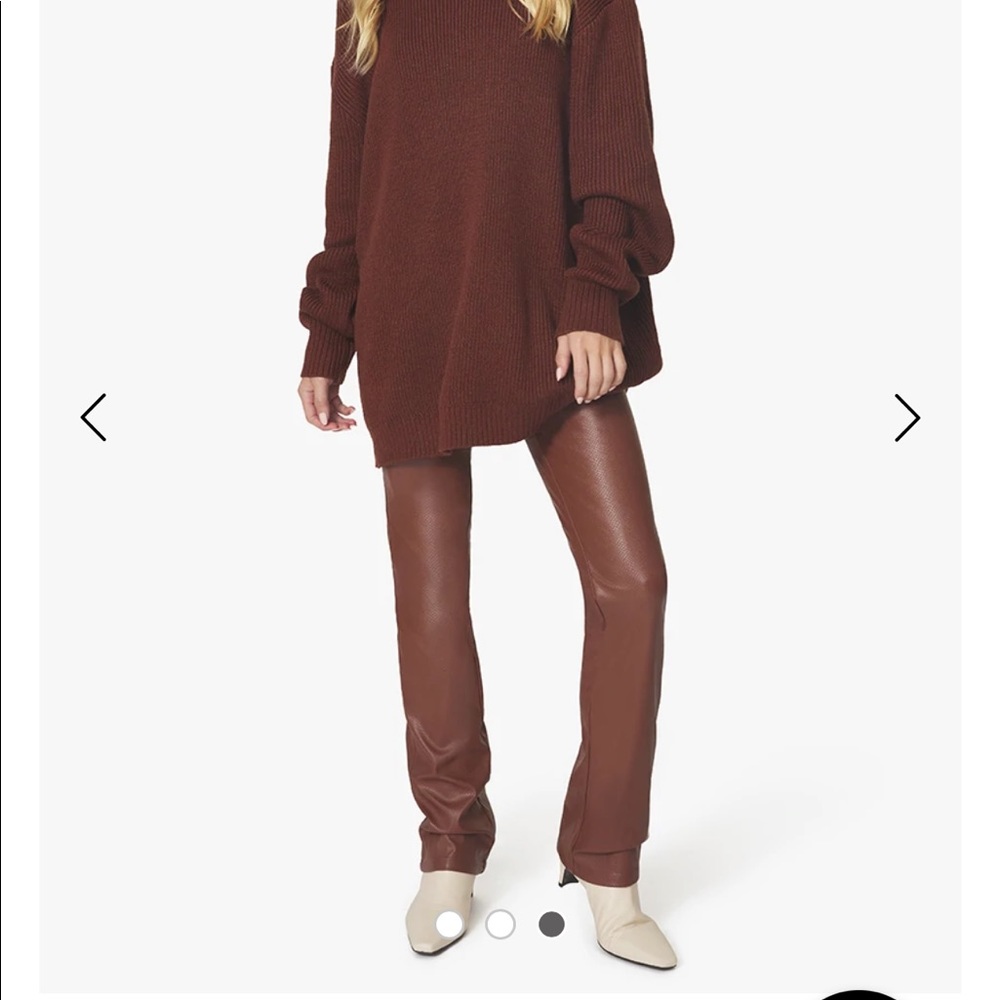 WeWoreWhat Embossed Croc Vegan Leather Ankle Flare Pant